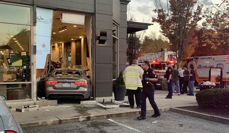 Vehicle Crashes into Wellesley Starbucks, No Reported Injuries