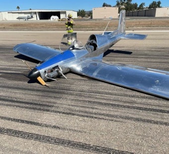 Vintage Plane's Landing Gear Fails at Gillespie Field, El Cajon