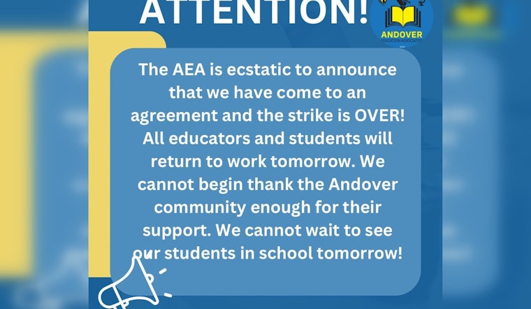 Andover Teachers' Strike Ends with Agreements, 15.5% and 34% Hike for Educators and IAs, Paid Parental Leave, and More