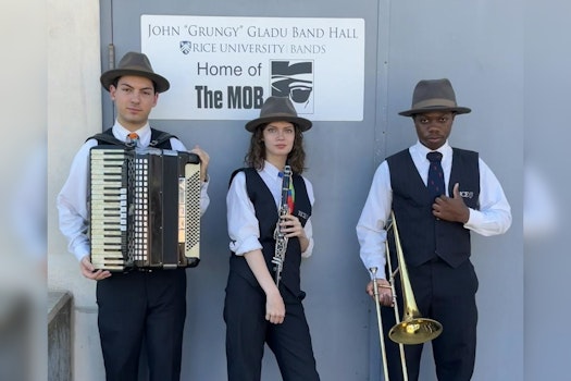 Band on the Run in Rice University's MOB "Checks" Out SMU with Witty Halftime Skit in Houston Classics