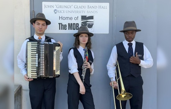 Band on the Run in Rice University's MOB "Checks" Out SMU with Witty Halftime Skit in Houston Classics