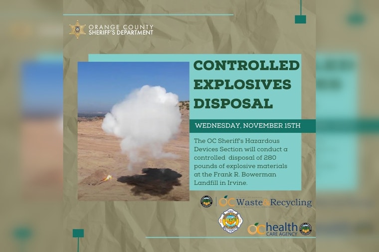 Boom in Irvine, OC Sheriff's Hazardous Devices Section to Safely Dispose Explosives