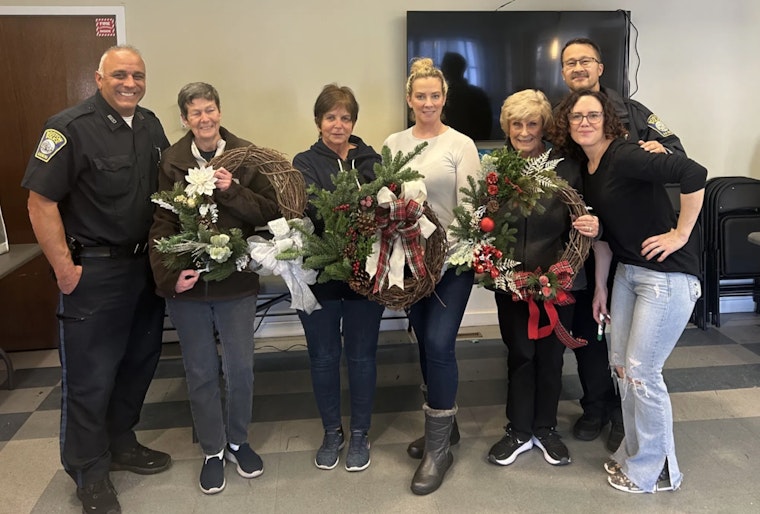 Boston Police and Youth Centers Unite for Festive Senior Wreath-Making Event