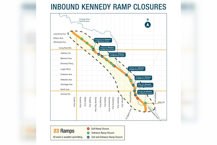 Chicago Thanksgiving Traffic Tangles with Kennedy Ramp Closures amid Bridge Rehabilitation