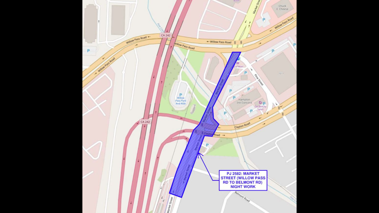 Roadwork on Market Street Forces Detours for Nighttime Drivers in Concord
