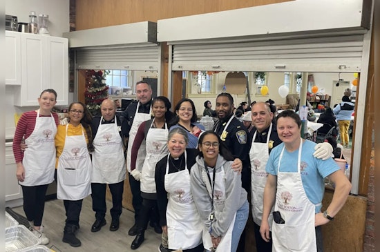 Cops Cook Up Compassion, Boston Blue Serve Up Thanksgiving Cheer in East Boston's Community Soup Kitchen