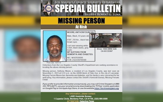 Dementia-Stricken Senior Goes Missing in Lancaster; LA County Authorities Seek Public Help