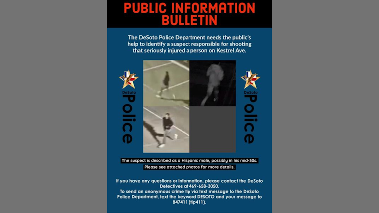 DeSoto Police Plead for Public's Aid in Nailing October Shooter as Victim Recovers