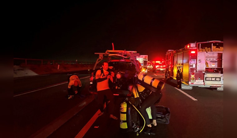 Dramatic Dive Rescue, a driver is pulled from the depths of Huntington Beach in a twisted metal miracle.