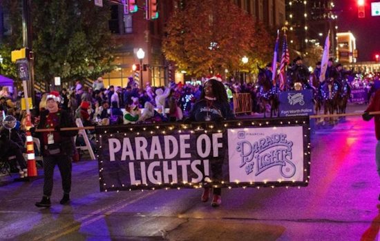 Festive Frolic on the Fort Worth Streets, City Illuminated by Parade of Lights Splendor