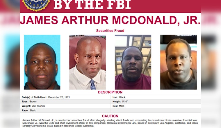 Financial Fugitive Feasts on Funds, FBI Hunts "Jamie" McDonald Jr. on Thanksgiving Eve