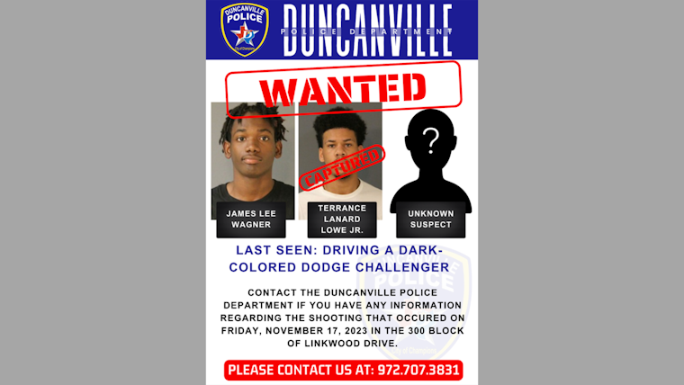 Gunfire Ambush Rocks Duncanville Street, Cops Nab One Suspect, Manhunt for Accomplices Continues