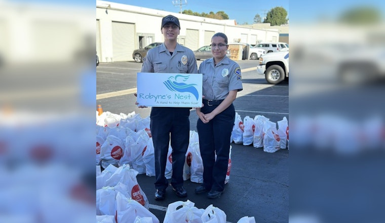 Huntington Beach Police Department and Robyne's Nest Distribute Thanksgiving Food to Low-Income Families