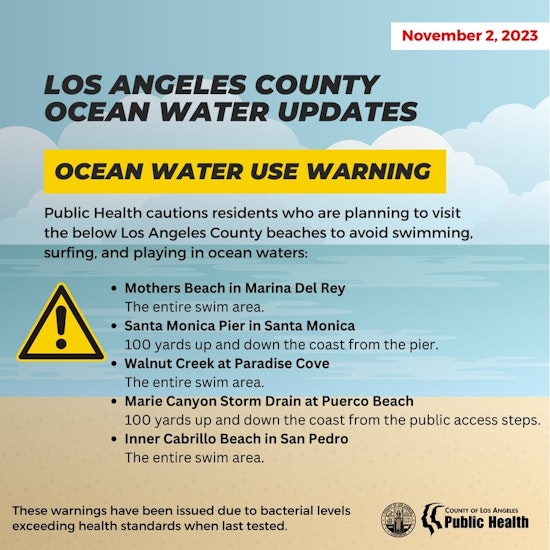 LA County Warns Beachgoers of Elevated Bacteria Levels at Popular Beaches