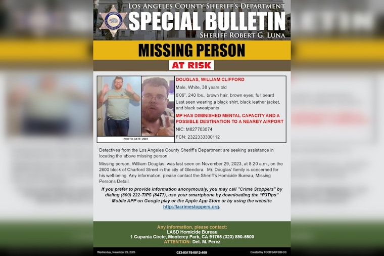 LA Man with "Diminished Mental Capacity" Vanishes, NYers Urged to Aid in Hunt for William Douglas