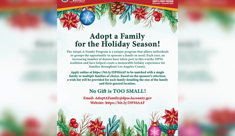 Los Angeles County Revives Annual Adopt-A-Family Program for the Holiday Season