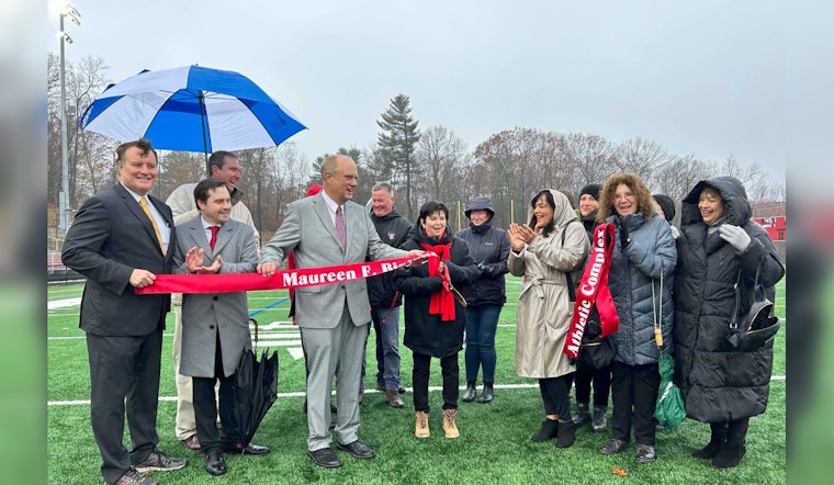 Maureen Binienda Scores Name on High School Athletic Complex in Worcester's Grand Play