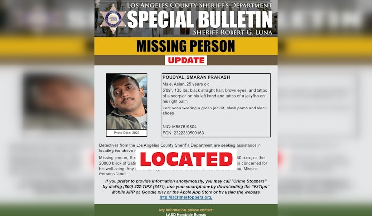 Missing Los Angeles Man Smaran Prakash Poudyal Safely Located Through Joint Community Efforts