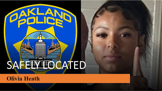 Oakland Teen Olivia Heath Found Safe, Community and Police Collaboration Leads to Happy Ending