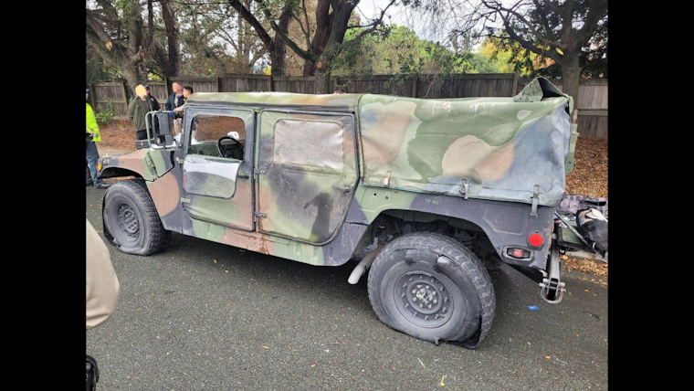 Stolen National Guard Humvee Recovered After High-Speed Chase in Sonoma County
