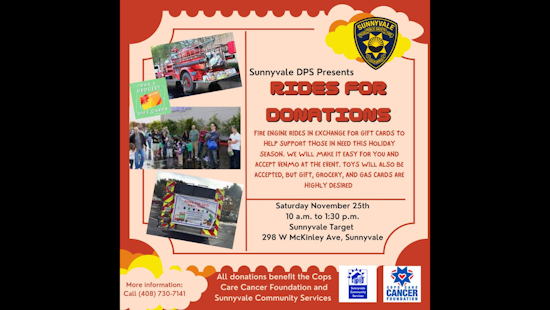 Sunnyvale’s Finest Hosts ‘Rides for Donations’ Event, Fire Engines for Fun & Philanthropy