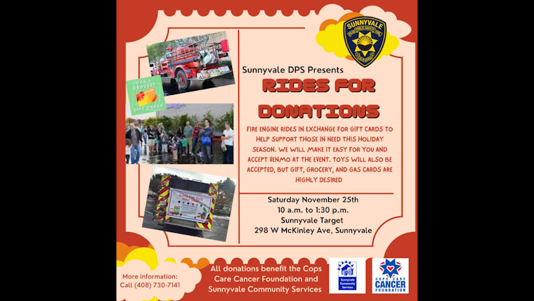 Sunnyvale’s Finest Hosts ‘Rides for Donations’ Event, Fire Engines for Fun & Philanthropy