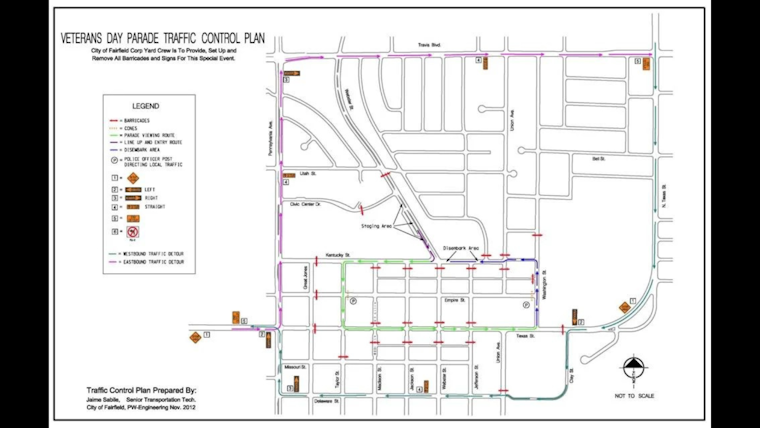 Texas, Kentucky & Webster Streets Close for Veterans Day Parade