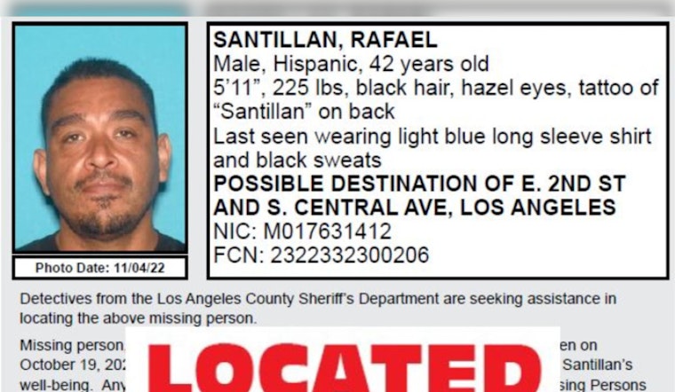 UPDATE: Lost and Found, South Gate Man's Mysterious Disappearance Ends With Community-Wide Cheers as LASD Announces Safe Return