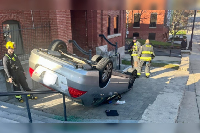 Vehicle Topples Down Stairs in North Andover, a Curious Case for Firefighters and Urban Safety