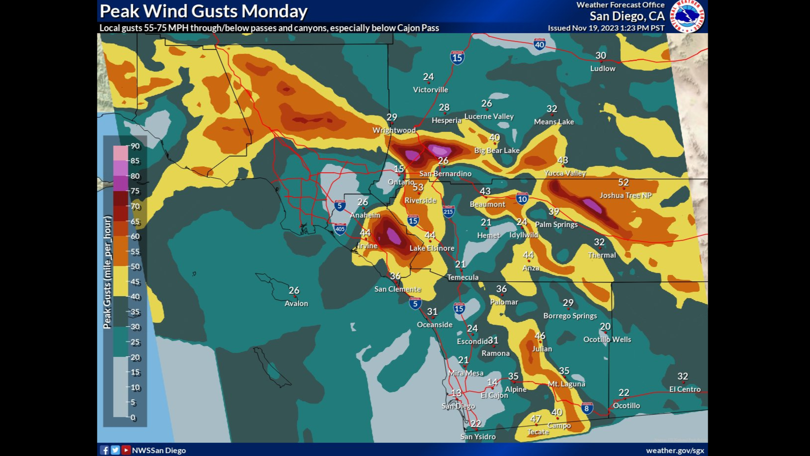 Wind Advisory Issued for San Diego County as Santa Ana Winds Return