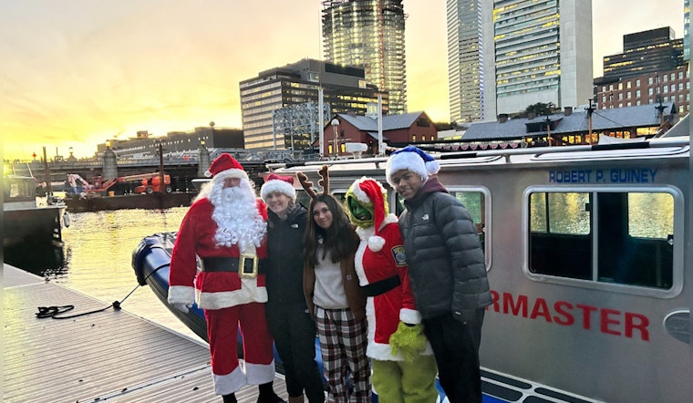 Yuletide Splash: Santa and the Grinch Team Up With Boston PD to Launch "Light the Ship" Holiday Festivities in South Boston