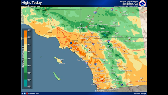 San Diego to Savor Warm Weekend Before Facing Wet Weather Shift, NWS Says