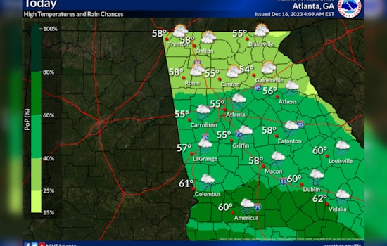 Atlanta Braces for Wet Weekend: Showers and Gusty Winds Predicted by National Weather Service