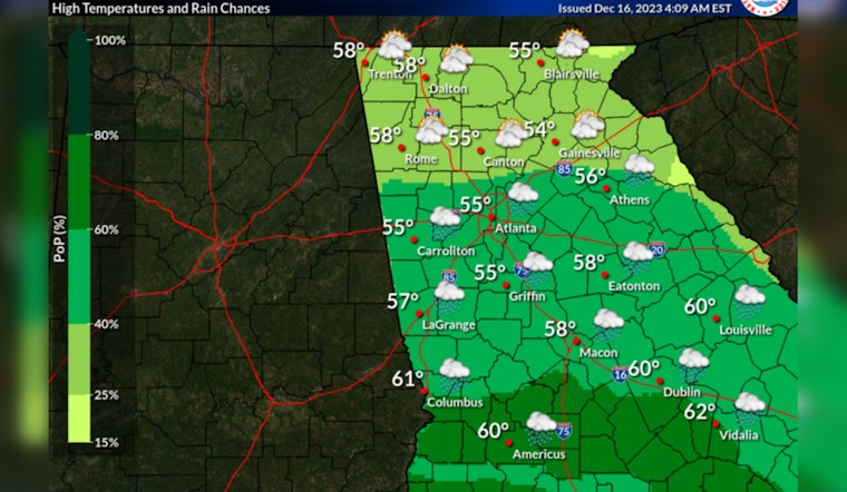 Atlanta Braces for Wet Weekend: Showers and Gusty Winds Predicted by National Weather Service