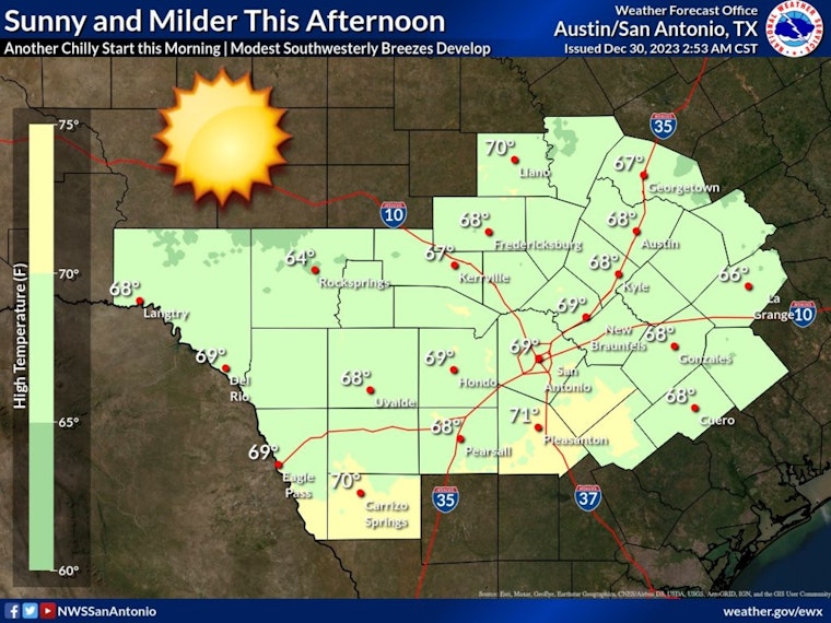 Austin Welcomes Sunny Weekend Before New Year's Chill, Rainy Week Ahead