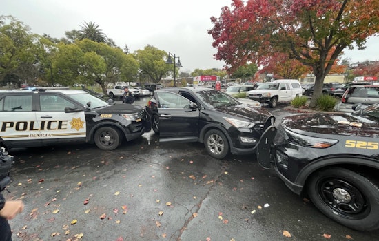 Benicia Blitz, Suspects Smash Stolen Getaway Car Into Cops During Wild Escape Bid