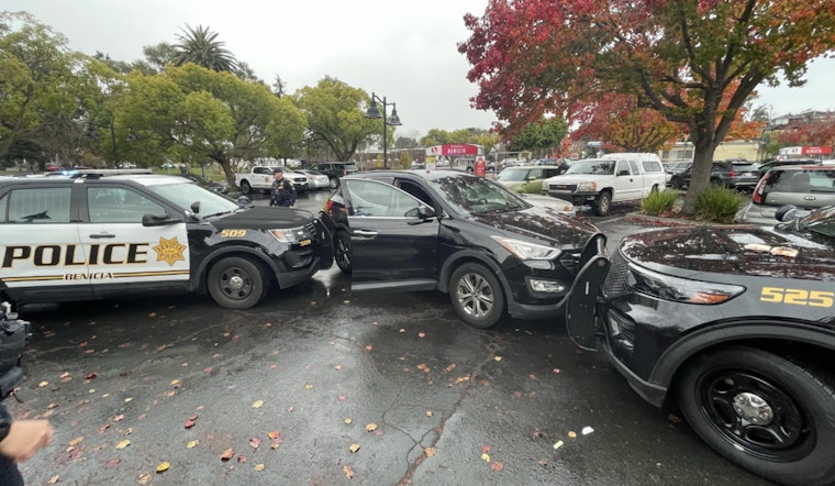 Benicia Blitz, Suspects Smash Stolen Getaway Car Into Cops During Wild Escape Bid
