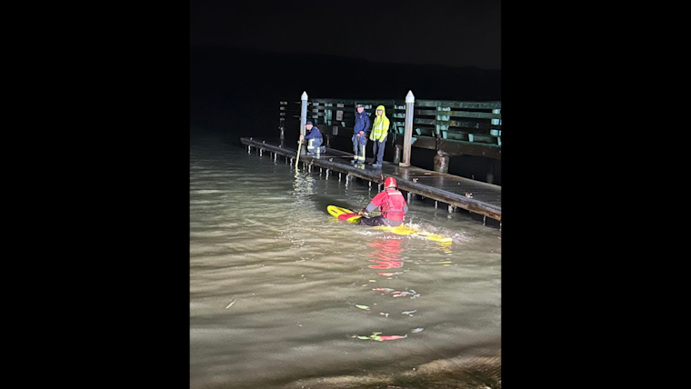 Benicia Driver Escapes as Vehicle Plunges into Water; Overnight Search by Firefighters and Coast Guard Continues