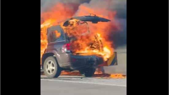 VIDEO: Blaze on Bush Turnpike Snarls Plano Commute, Cops & Firefighters Douse the Flames