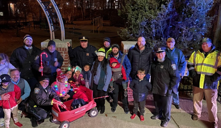 Boston's Beethoven School Debuts Holiday Tree Tradition with Local Police Bringing Festive Cheer