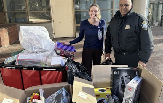 Boston's Finest Trade Handcuffs for Holiday Cheer at Tufts Medical's Pediatric Ward