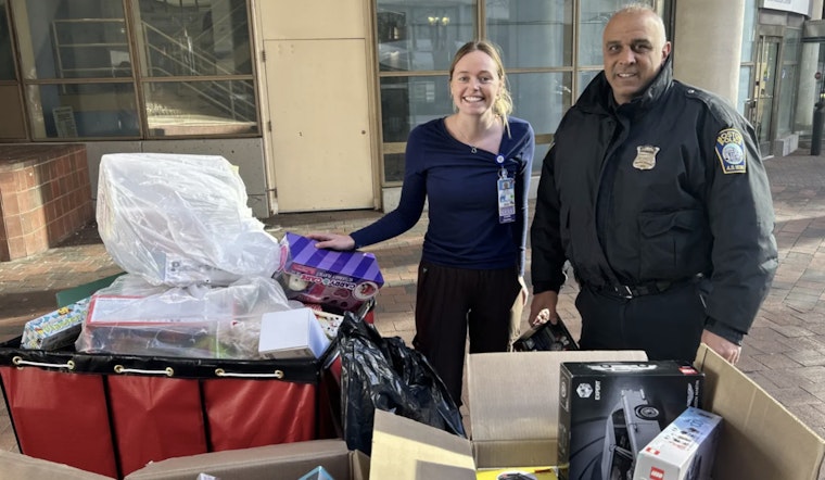 Boston's Finest Trade Handcuffs for Holiday Cheer at Tufts Medical's Pediatric Ward