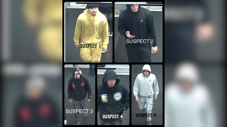 Colma Police Seek Public's Aid in Identifying Five Suspects in $7,000 Merchandise Theft