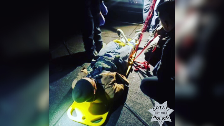 Cotati Police and Firefighters Team Up to Safely Remove Intoxicated Man from Cafe Salsa Rooftop