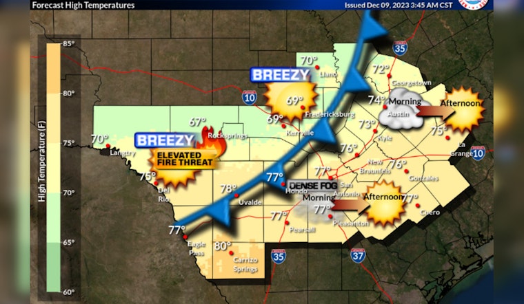 Dense Fog Advisory Followed by Fire Danger Statement in Austin, NWS Cautions Residents