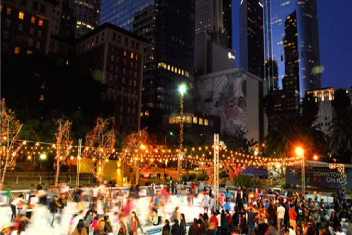 Downtown LA's Pershing Square Opens Its Outdoor Ice Rink for the