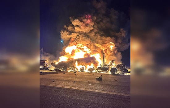 Driver Escapes as Fuel Tanker Ignites on Florida's Turnpike near Boynton Beach, Causes Major Traffic Delays