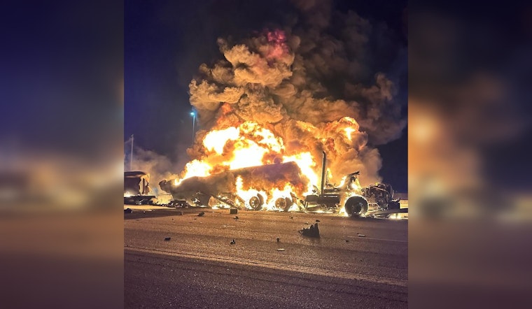 Driver Escapes as Fuel Tanker Ignites on Florida's Turnpike near Boynton Beach, Causes Major Traffic Delays