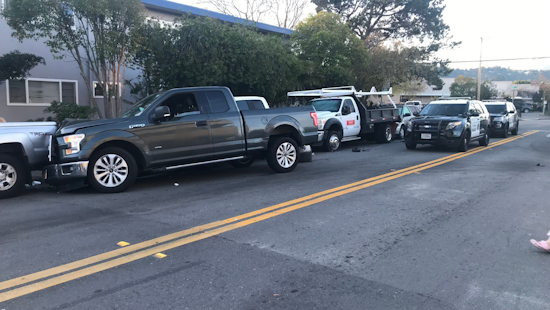 Driver Unhurt After Plowing Into Parked Cars on Canal Street in San Rafael
