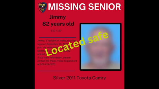 Elderly Plano Man Found Safe in Dallas Following Community Assisted Silver Alert